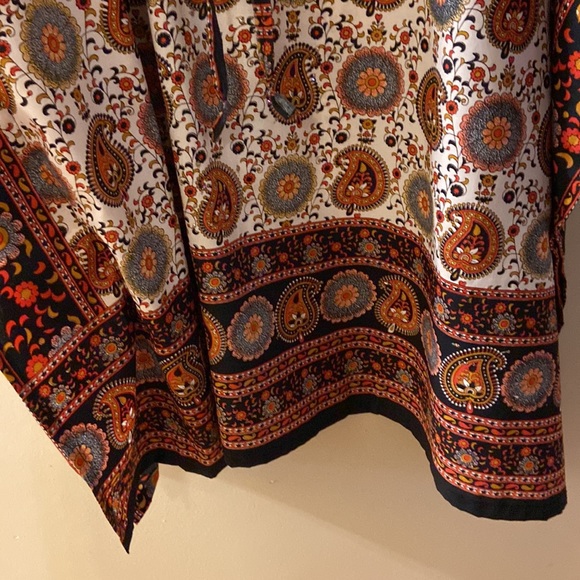 Red & rust paisley midi dress/tunic - one size - NWOT - Picture 8 of 10